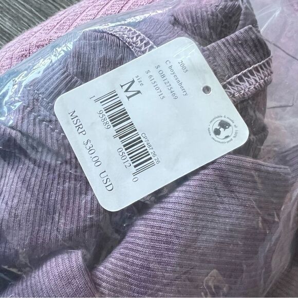 NWT Free People Very Varsity Racerback Ribbed Tank Top in Boysenberry Purple M - Picture 5 of 5